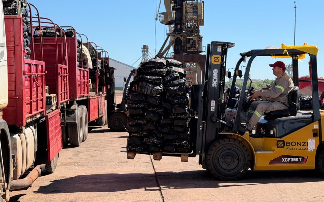 Exportaron 28 toneladas de carbón desde Barranqueras a Brasil